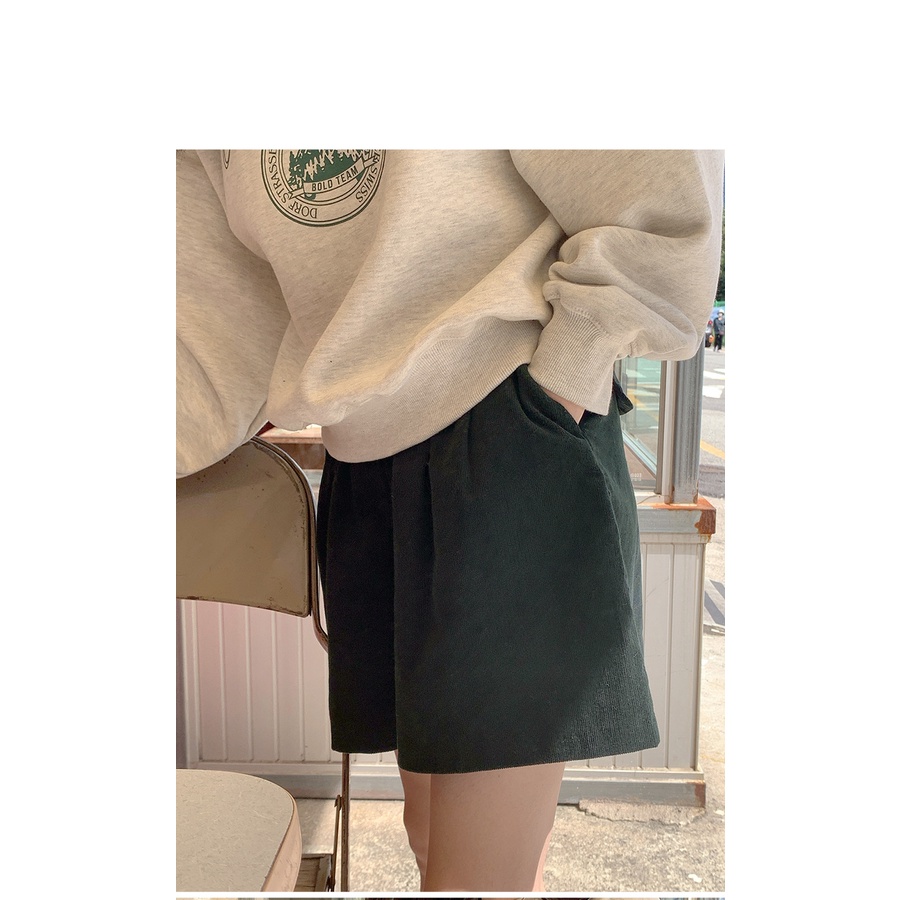 Velvet/thin pullover round neck sweater female student salt loose top autumn and winter coat lazy style MC decoration L7NO