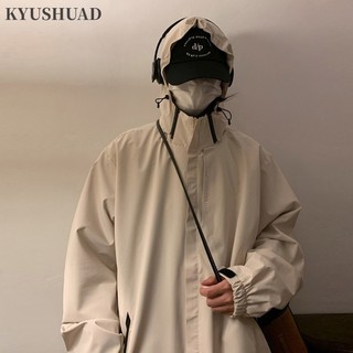 Kyushuad Áo Khoác Gió Cổ Cao Chống Thấm Nước Chống Gió Thời Trang Cho Nam Giới