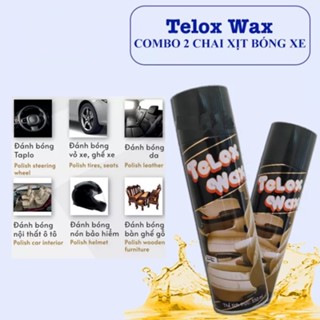Combo 2 Chai xịt làm bóng da, dưỡng nhựa Telox Wax chống bạc màu 550ml
