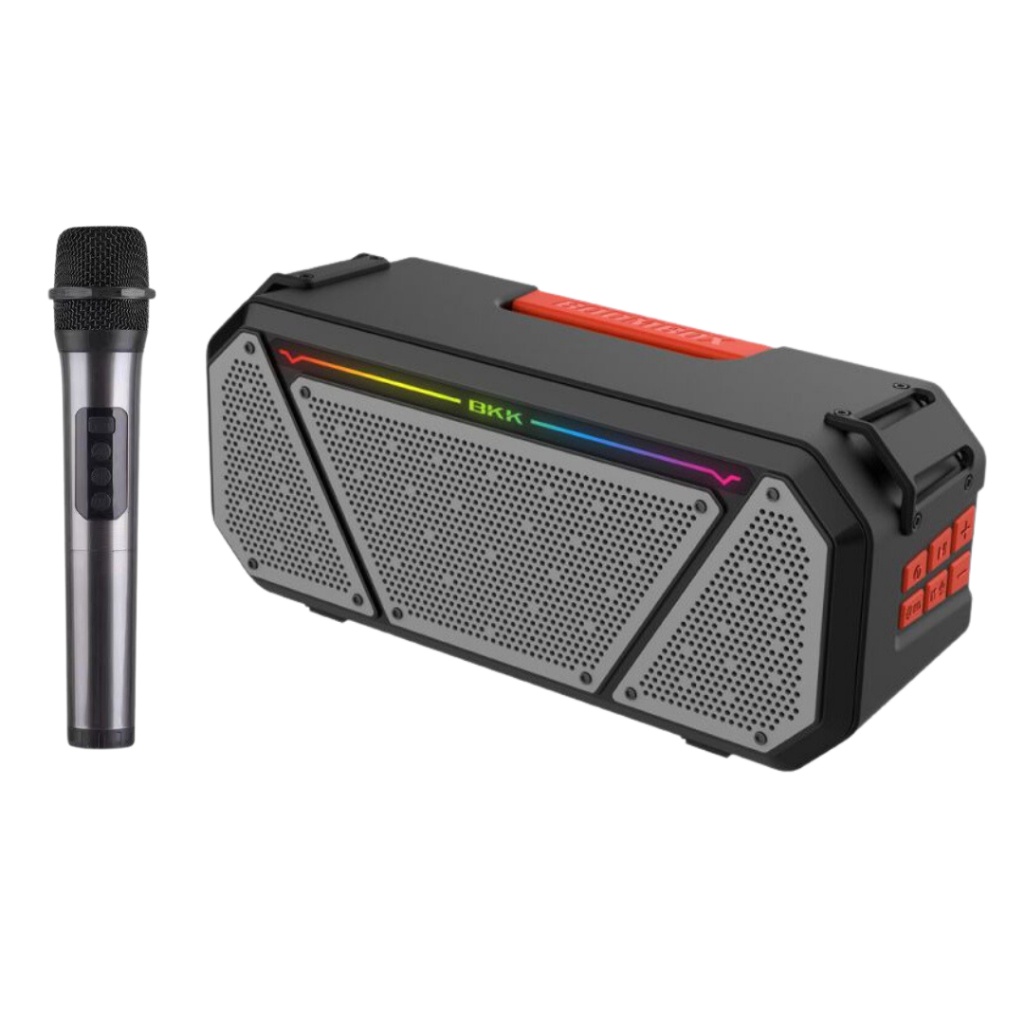 Loa bluetooth karaoke Kimiso K300 kèm 1 micro không dây xách tay công xuất 20W âm thanh trầm ấm bass căng Techzone Mall