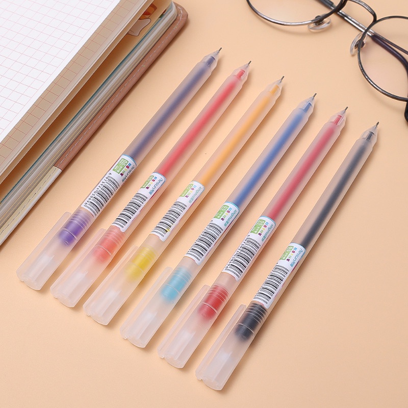 Bút Đánh Dấu Ngòi 0.5mm / 12 Màu Nhám Trong Suốt Nhanh Khô Tiện Dụng Cho Học Sinh / Văn Phòng