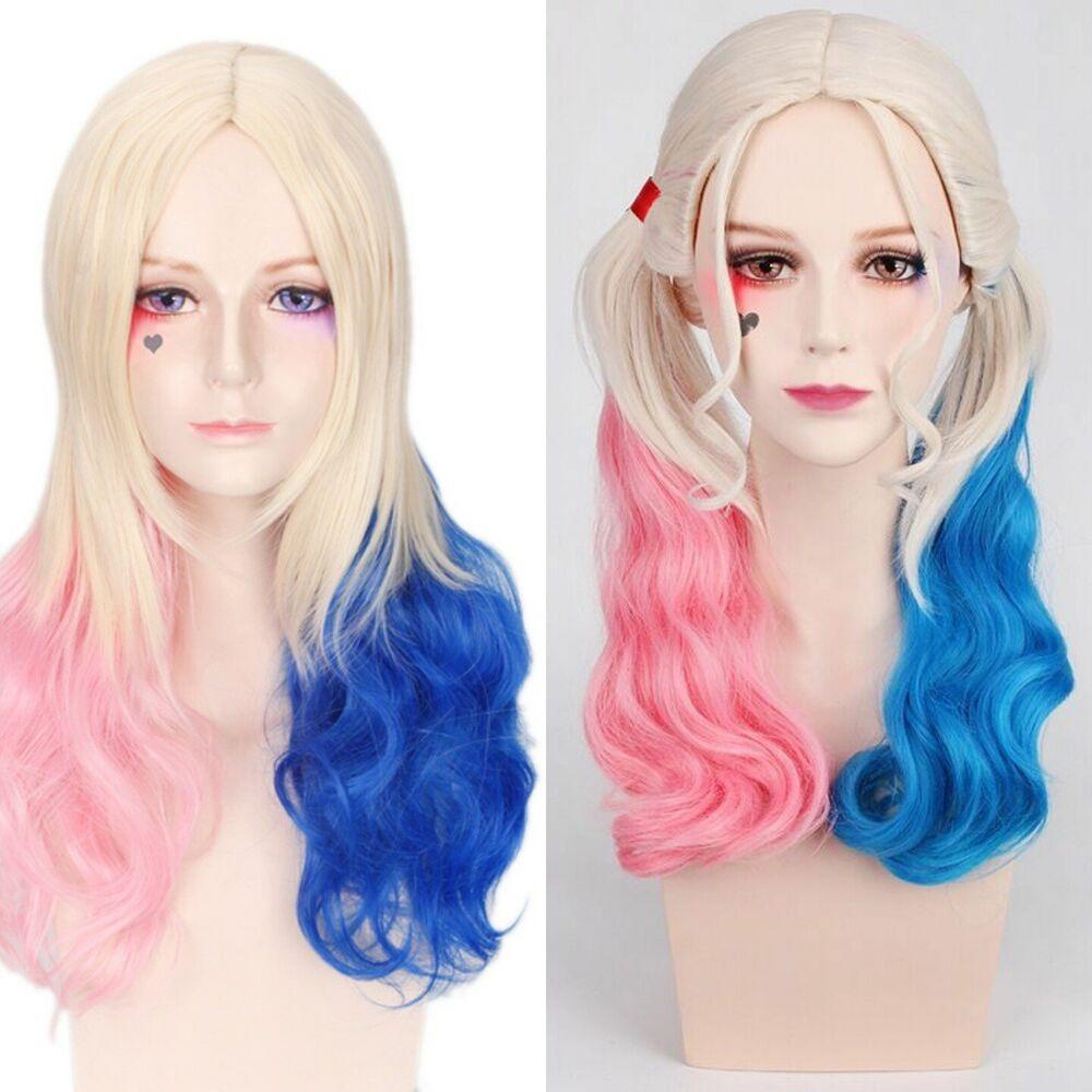 Tóc Giả cosplay harley quinn 1 Màu gradient Chất Lượng Cao