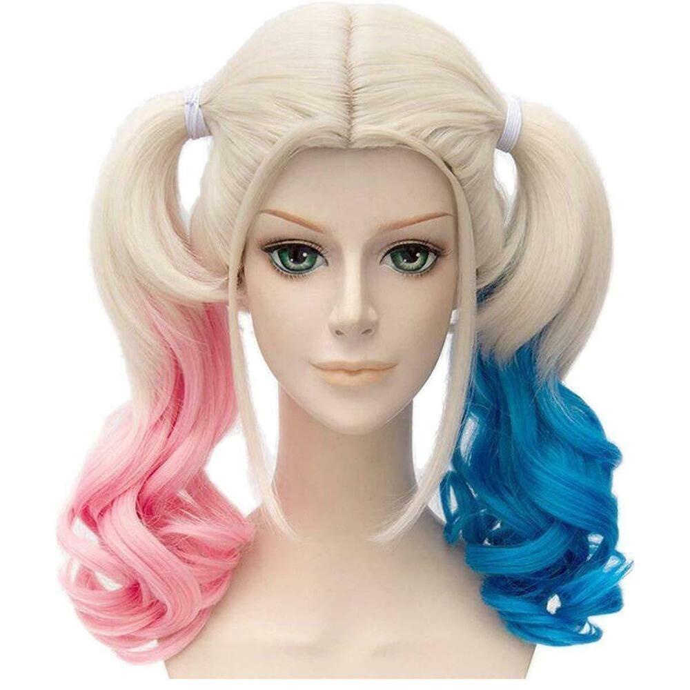 Tóc Giả cosplay harley quinn 1 Màu gradient Chất Lượng Cao