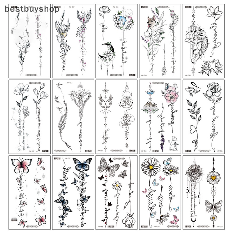 Hình Xăm Dán Tạm Thời Họa Tiết Hoa Và Động Vật Độc Đáo Mới