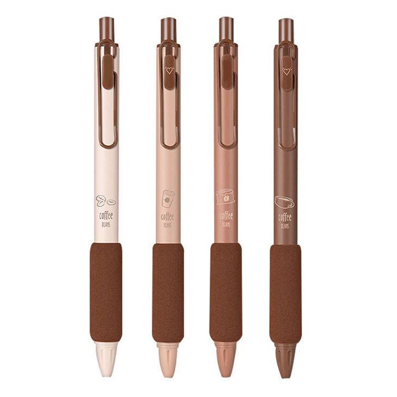 4pcs/bộ Bút Mực Cappuccino Dễ Thương 0,5mm Bút Trung Tính Màu Đen