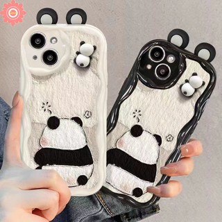 Dành Cho Oppo A60 A17 A96 A57 A12 A95 A5s A7 A15 A78 A17k A1k A74 A77s A54 A9 A5 A31 A76 A55 A58 A53 A16K A52 A16 A3s Reno 8T 5 4F 6 Búp Bê Gấu Trúc 3D Dễ Thương Hoạt Hình Gấu Trúc Mềm Mại Ốp lưng cặp đôi
