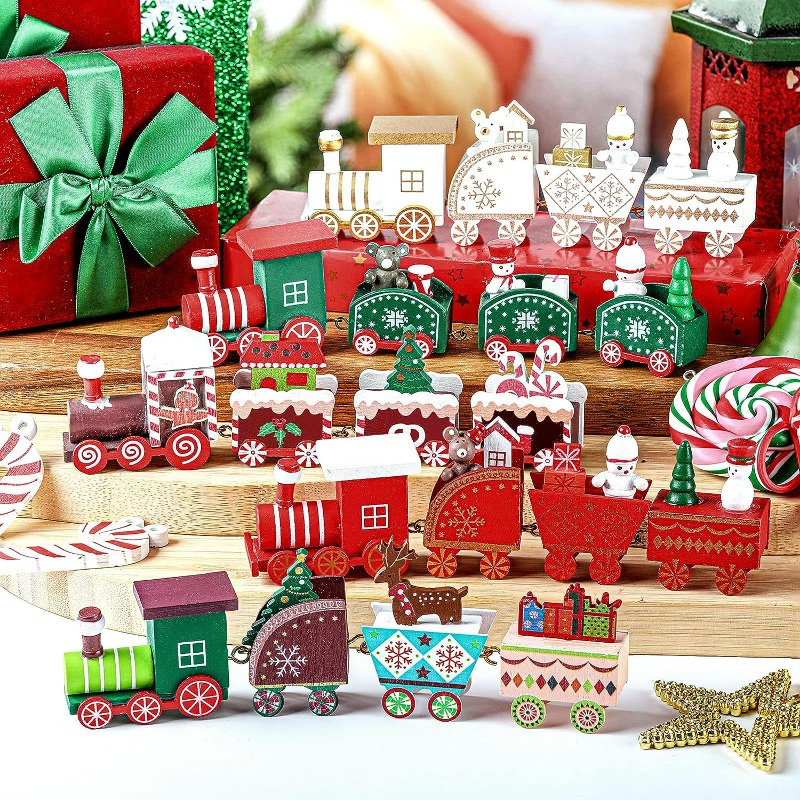 Đồ trang trí Tàu Lửa Bằng Gỗ Dùng Trang Trí Giáng Sinh / Tiệc Giáng Sinh / Năm Mới