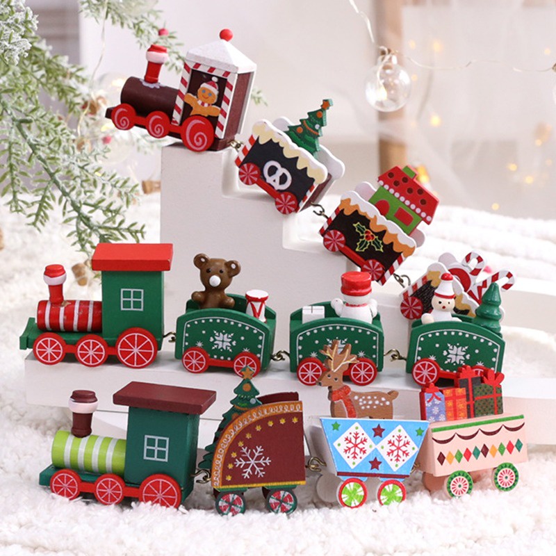 Đồ trang trí Tàu Lửa Bằng Gỗ Dùng Trang Trí Giáng Sinh / Tiệc Giáng Sinh / Năm Mới