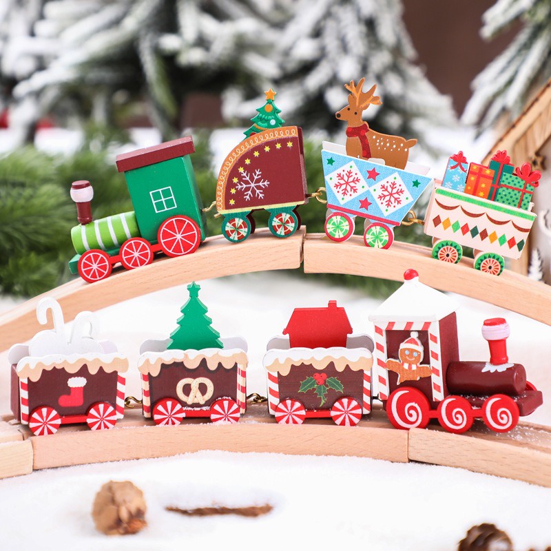 Đồ trang trí Tàu Lửa Bằng Gỗ Dùng Trang Trí Giáng Sinh / Tiệc Giáng Sinh / Năm Mới