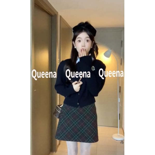 Queena Áo Len áo khoác cardigan áo cardigan Thời trang hàn quốc A91K6E4 34Z230826