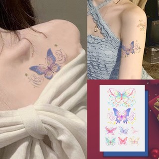 Hình Xăm Dán Tạm Thời Chống Thấm Nước Bền Màu Đến 7 Ngày Hình Bướm Nhiều Màu Sắc Quyến Rũ Dành Cho Nữ