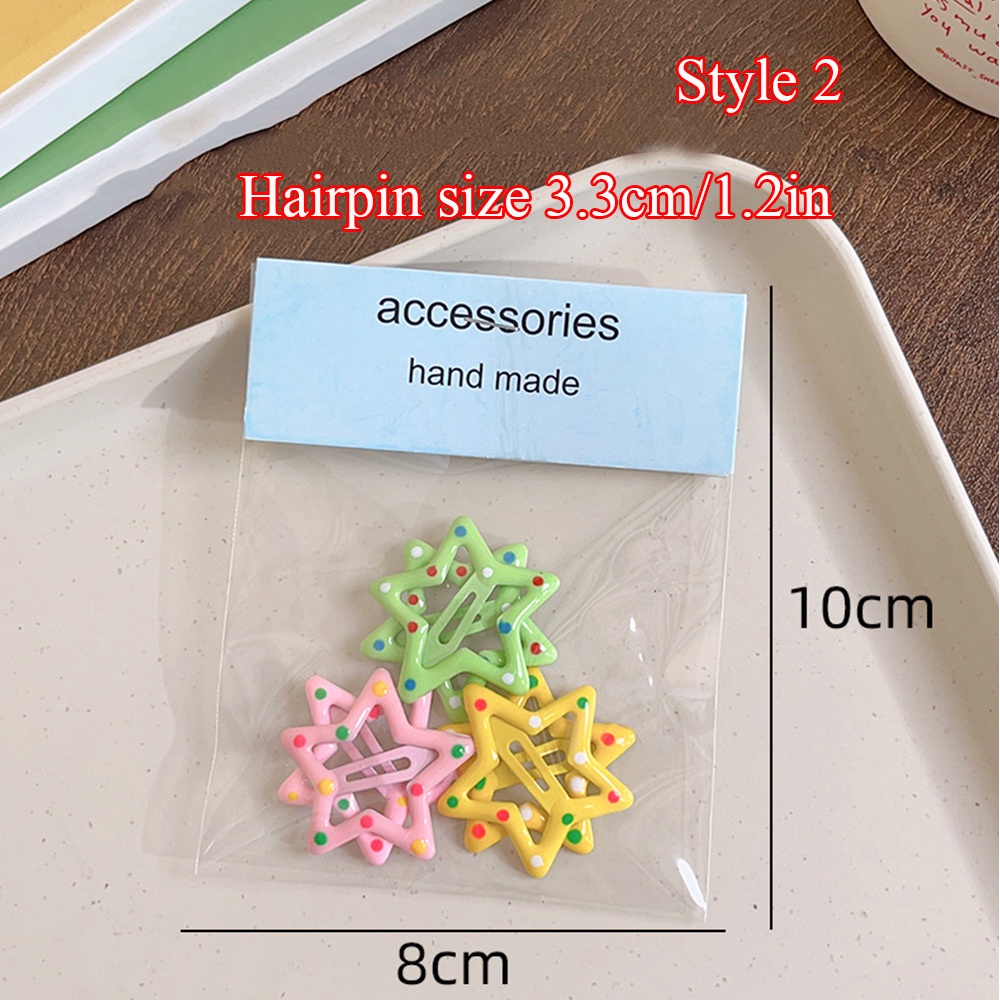 Set 6 Kẹp Tóc y2k Hình Ngôi Sao / Giọt Nước Nhiều Màu Dễ Thương