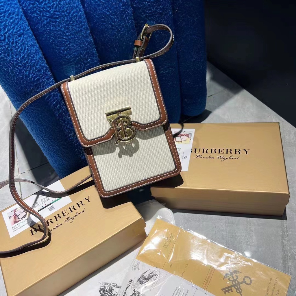 Burberry Túi Da Đeo Chéo Thể Thao Đựng Điện Thoại Thời Trang Cho Nam Và Nữ