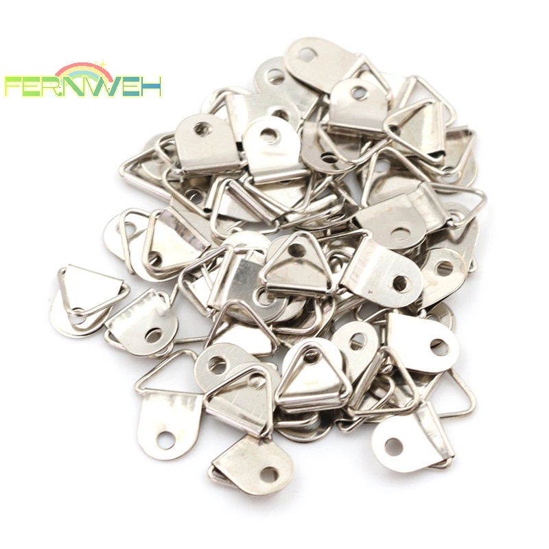 50 Móc Treo Khung Ảnh Hình Tam Giác Tráng Gương Màu Bạc