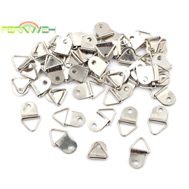 50 Móc Treo Khung Ảnh Hình Tam Giác Tráng Gương Màu Bạc