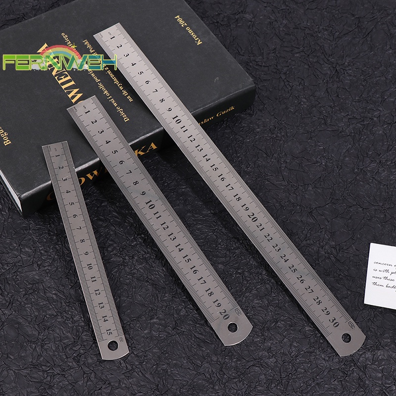 Bộ 3 Thước Đo Bằng Thép Không Gỉ 15cm / 20cm / 30cm