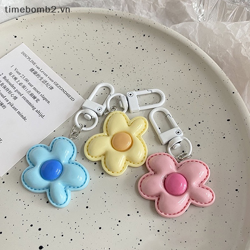 Móc Chìa Khóa / Túi Đựng Tai Nghe Hình Hoa Màu Kẹo Dễ Thương diy ~