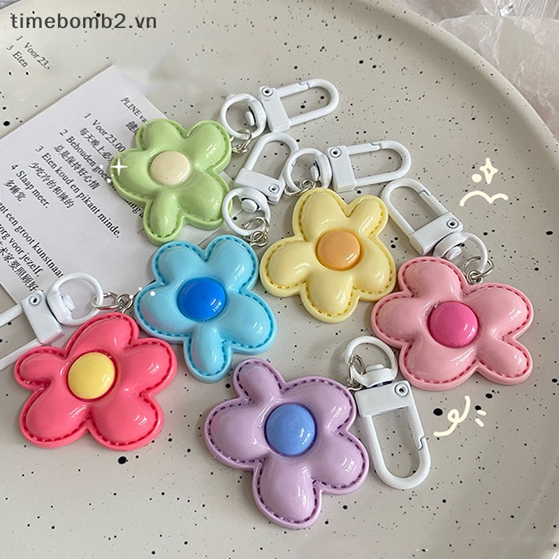 Móc Chìa Khóa / Túi Đựng Tai Nghe Hình Hoa Màu Kẹo Dễ Thương diy ~