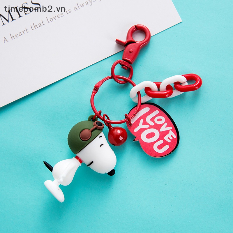 Móc Chìa Khóa Hoạt Hình snoopy Đáng Yêu Sáng Tạo Làm Quà Tặng Sinh Nhật Thời Trang ~