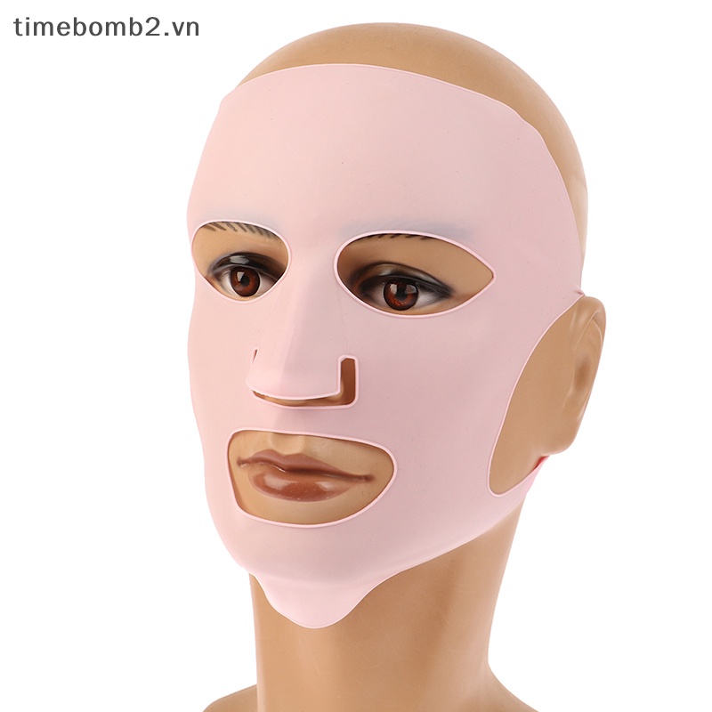 Mặt Nạ silicone Định Hình Khuôn Mặt Chữ v Chống Nếp Nhăn Có Thể Tái Sử Dụng Làm Săn Chắc Da ~