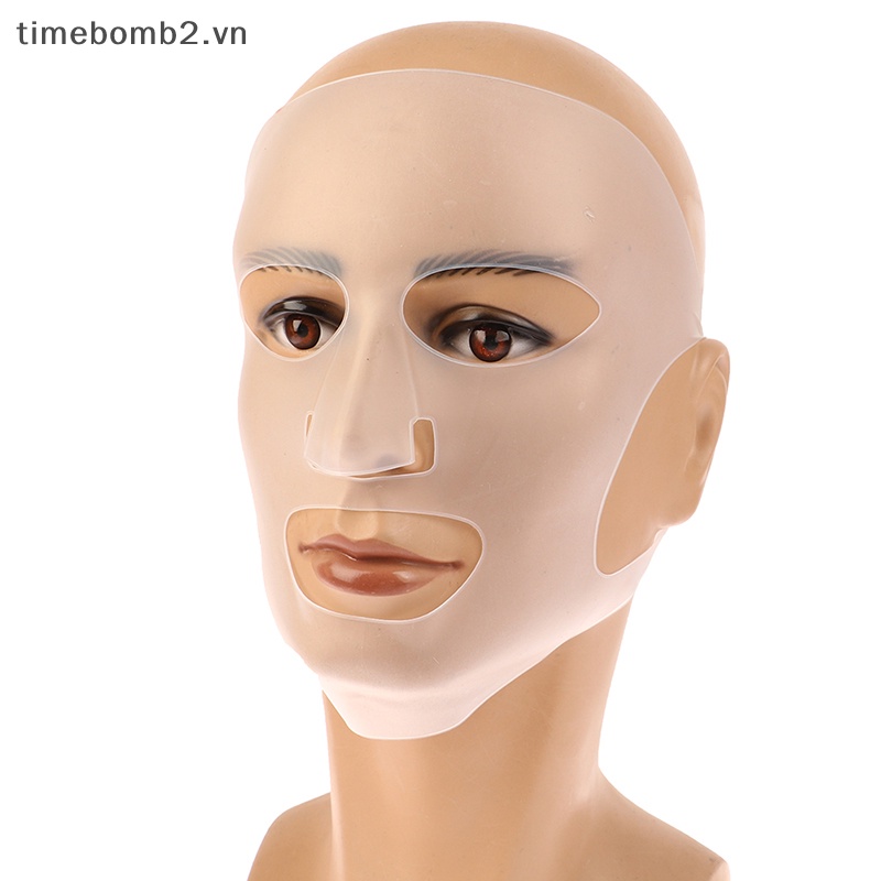 Mặt Nạ silicone Định Hình Khuôn Mặt Chữ v Chống Nếp Nhăn Có Thể Tái Sử Dụng Làm Săn Chắc Da ~