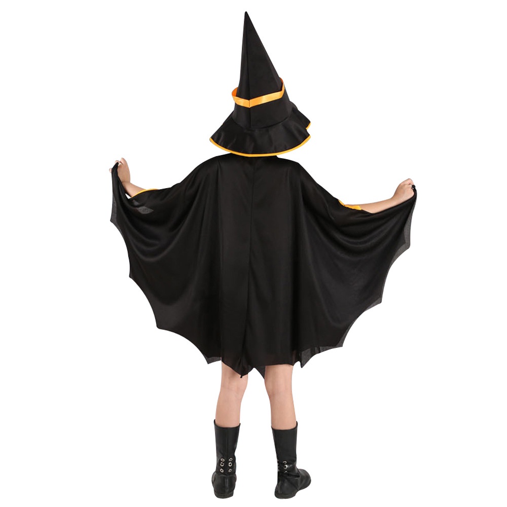 Bộ Áo Choàng Hóa Trang Phù Thủy Kèm Nón Cho Bé Dịp halloween