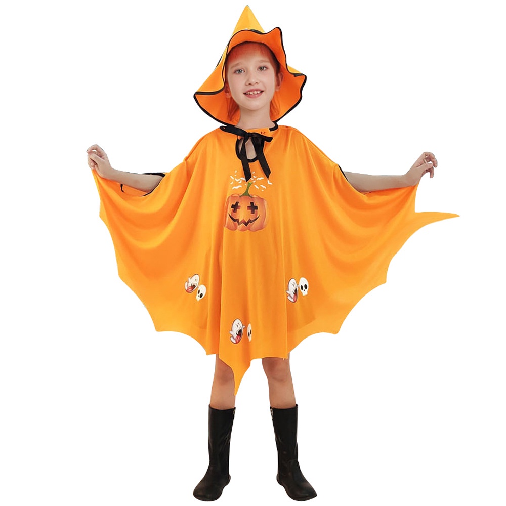 Bộ Áo Choàng Hóa Trang Phù Thủy Kèm Nón Cho Bé Dịp halloween