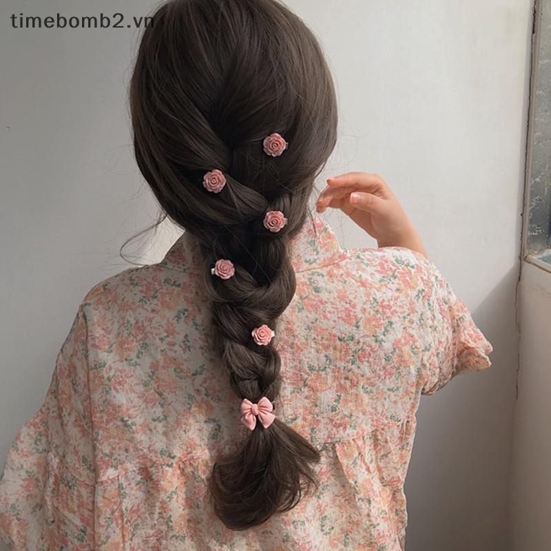 1 Kẹp Tóc Hình Hoa Hồng / Bướm Dễ Thương Xinh Xắn Cho Nữ