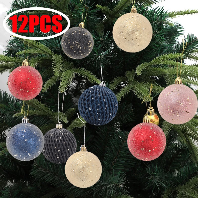 Set 12 Trái Châu Lấp Lánh Trang Trí Cây Thông Noel