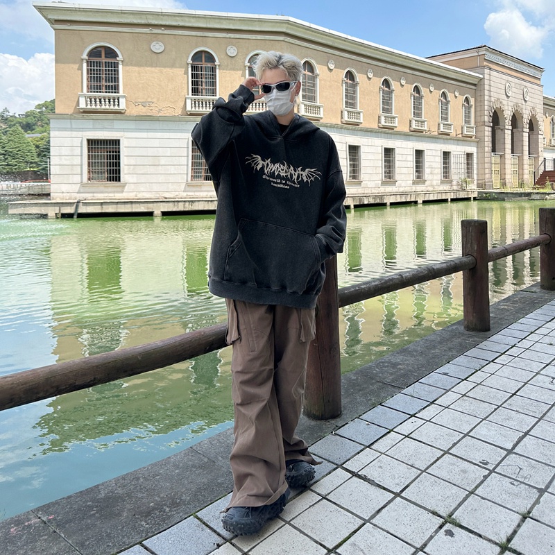 IFNICEFUTURE Áo hoodie Dáng Rộng In Hình Hoa Hồng Phong Cách vintage Thời Trang Mùa Thu Mới