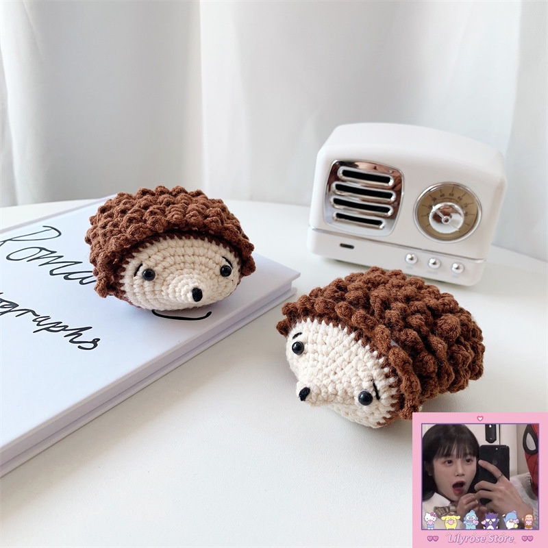 Ốp Vỏ Bảo Vệ Hộp Sạc Tai Nghe bluetooth airpods 1 2 3 airpods pro2 2022 Hình Nhím Gai Đan Len Dễ Thương