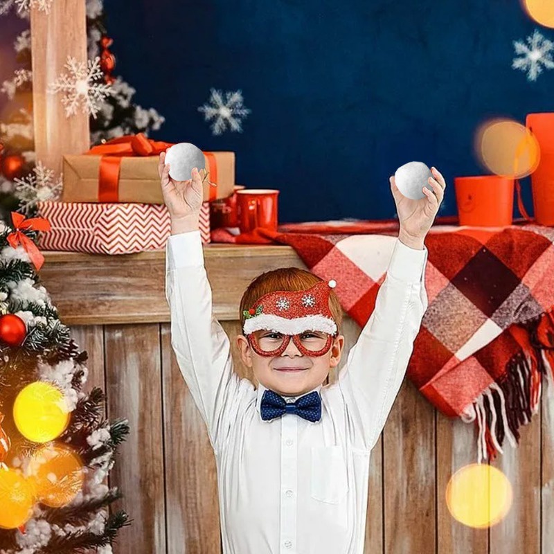 Bóng Tuyết Nhồi Bông Màu Trắng Độ Co Giãn Cao Trang Trí Cây Thông Giáng Sinh