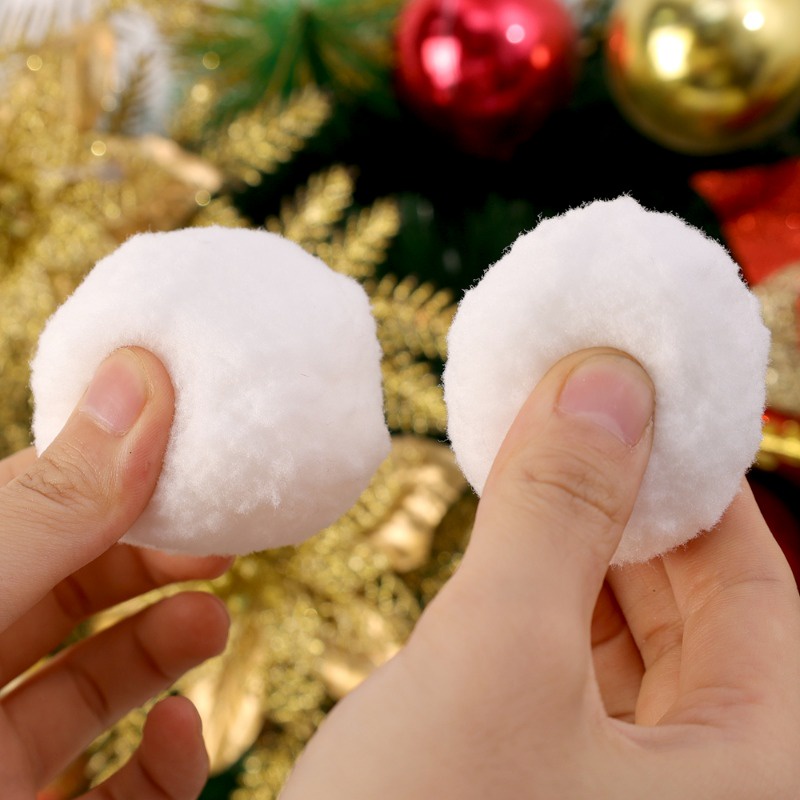 Bóng Tuyết Nhồi Bông Màu Trắng Độ Co Giãn Cao Trang Trí Cây Thông Giáng Sinh