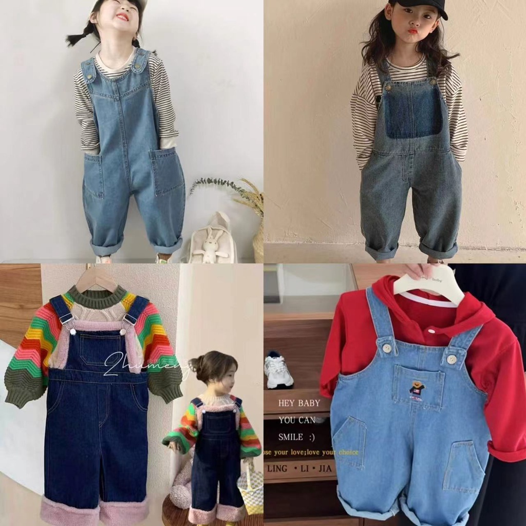 Quần Yếm denim Thời Trang Mùa Thu Hàn Quốc 2023 Mới Cho Bé
