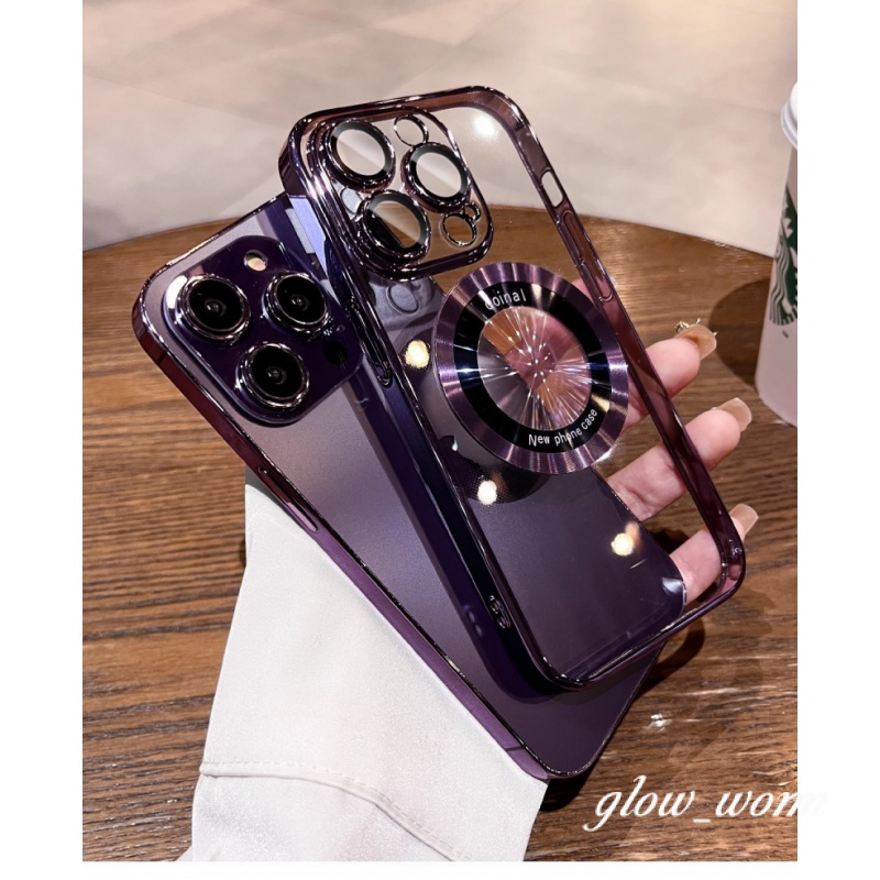 Ốp Điện Thoại Trong Suốt Từ Tính Bảo Vệ Ống Kính Máy Ảnh Cho iphone 15 14 13 12 11 plus pro max