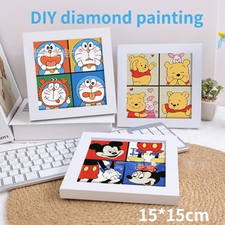 Sanrio doraemon bộ tranh đính đá tự làm 15 * 15cm hình doremon đáng yêu