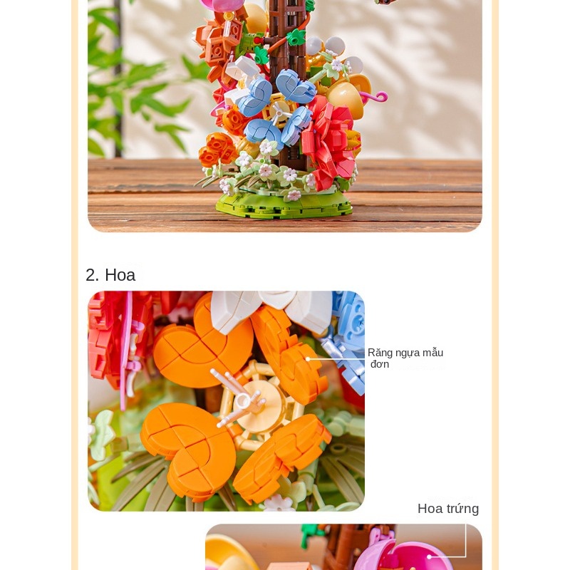 Lego Đồ trang trí Đồ Chơi Lắp Ráp Hình Chú Chim Và Hoa