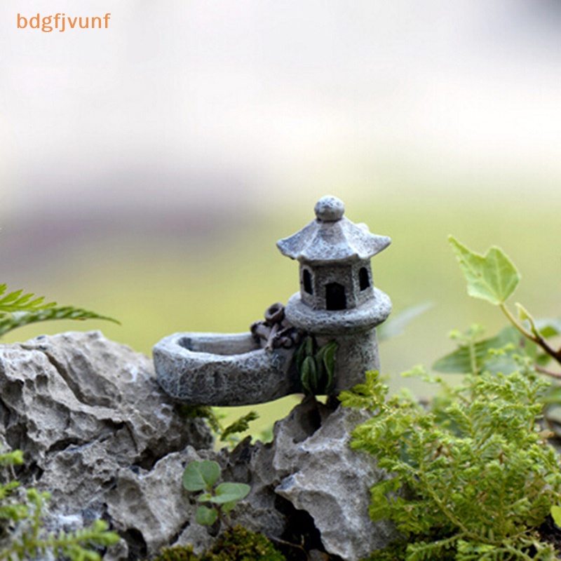 Bdgf Tượng Tháp pond mini Bằng Nhựa resin Phong Cách retro Trang Trí Tiểu Cảnh diy