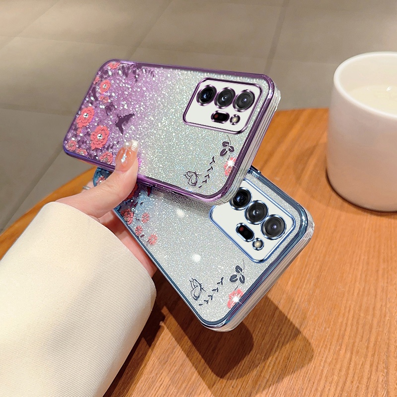 Bao Da Điện Thoại Họa Tiết Hoa Và Bướm Cho Samsung Galaxy Note 20 Ultra S8 S9 Plus Ốp