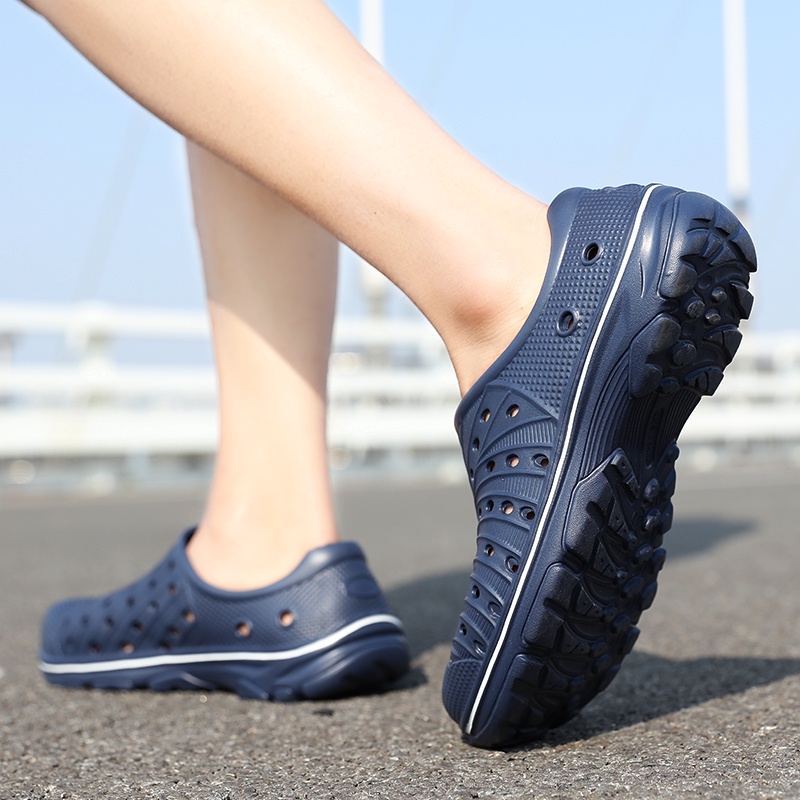 Tikp Giày Sandal Phối Lỗ Thoáng Khí Chống Trượt Thời Trang Nam size 40-45