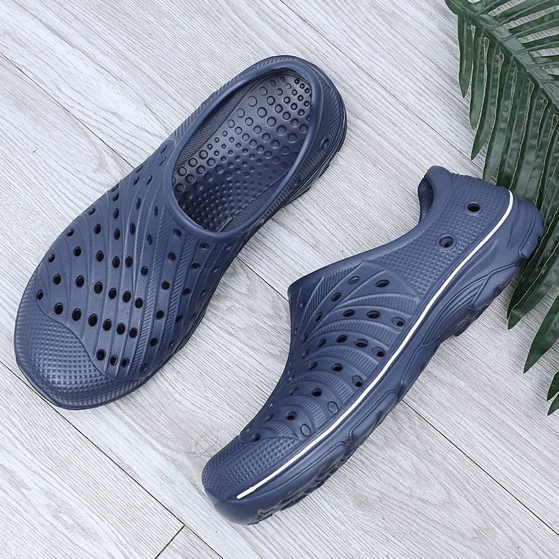 Tikp Giày Sandal Phối Lỗ Thoáng Khí Chống Trượt Thời Trang Nam size 40-45