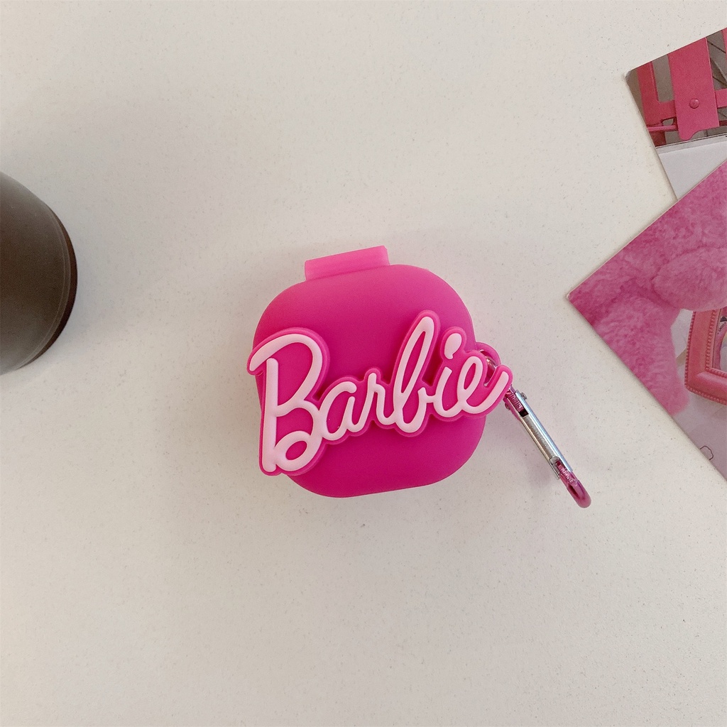 3D Cartoon Barbie bag Soft Silicone Casing For Samsung Galaxy Buds-2-Live-Pro Case Bluetooth Wireless Headphone Charging Cover Compartment Protective Shell