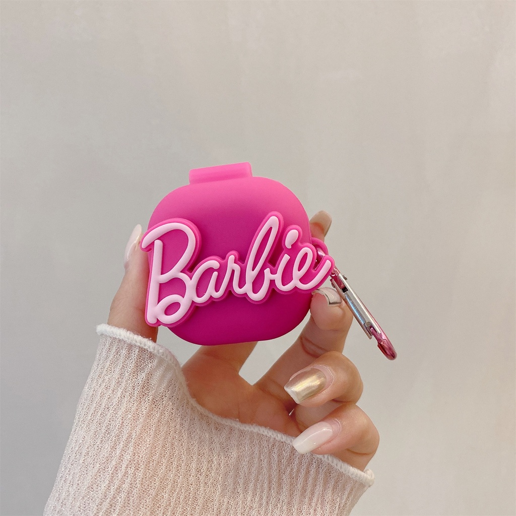 3D Cartoon Barbie bag Soft Silicone Casing For Samsung Galaxy Buds-2-Live-Pro Case Bluetooth Wireless Headphone Charging Cover Compartment Protective Shell