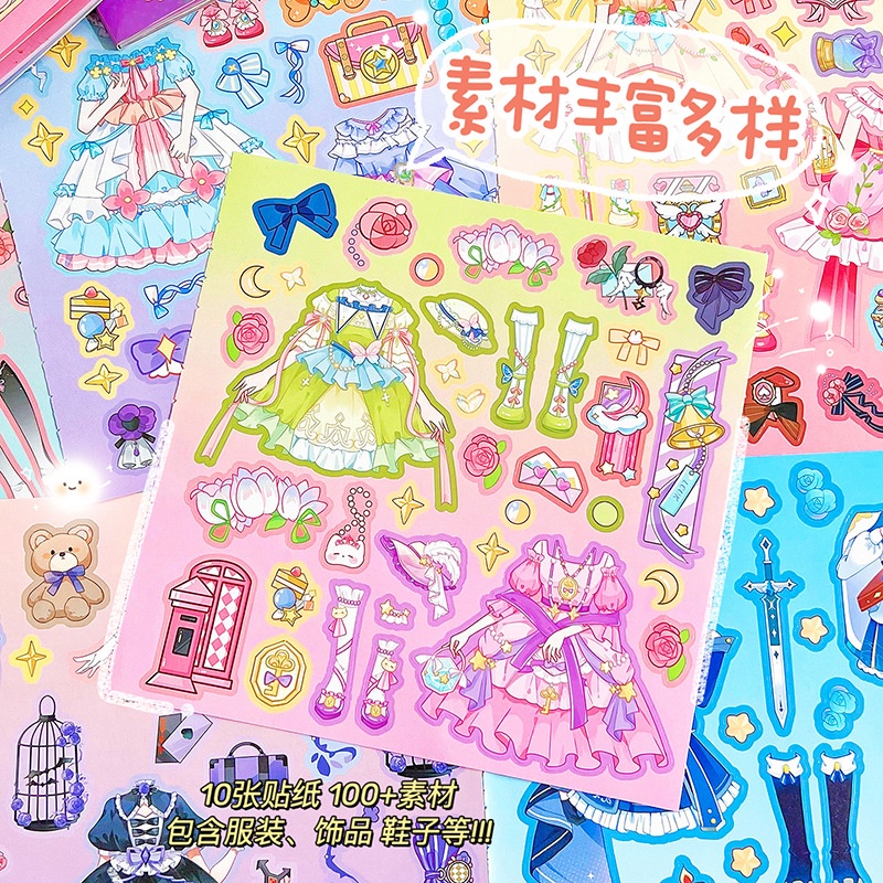 Dễ Thương sticker Dán Trang Trí Sổ Thủ Công Hình Cô Gái anime Xinh Xắn