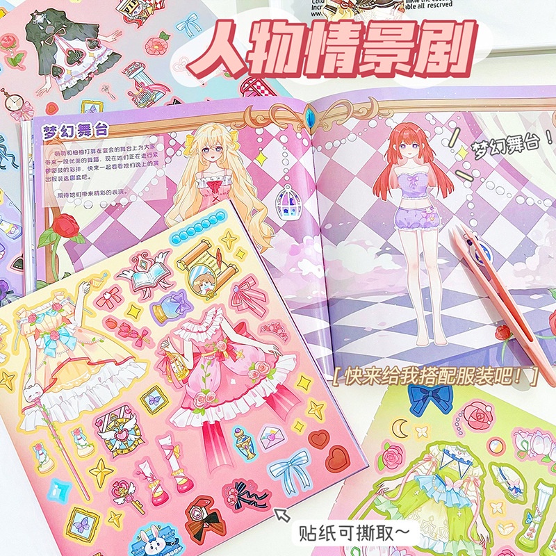 Dễ Thương sticker Dán Trang Trí Sổ Thủ Công Hình Cô Gái anime Xinh Xắn