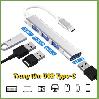 Hub chuyển đổi mini 4 cổng usb 3.0 sang type-c bộ chuyển đổi usb 4 cổng cho laptop