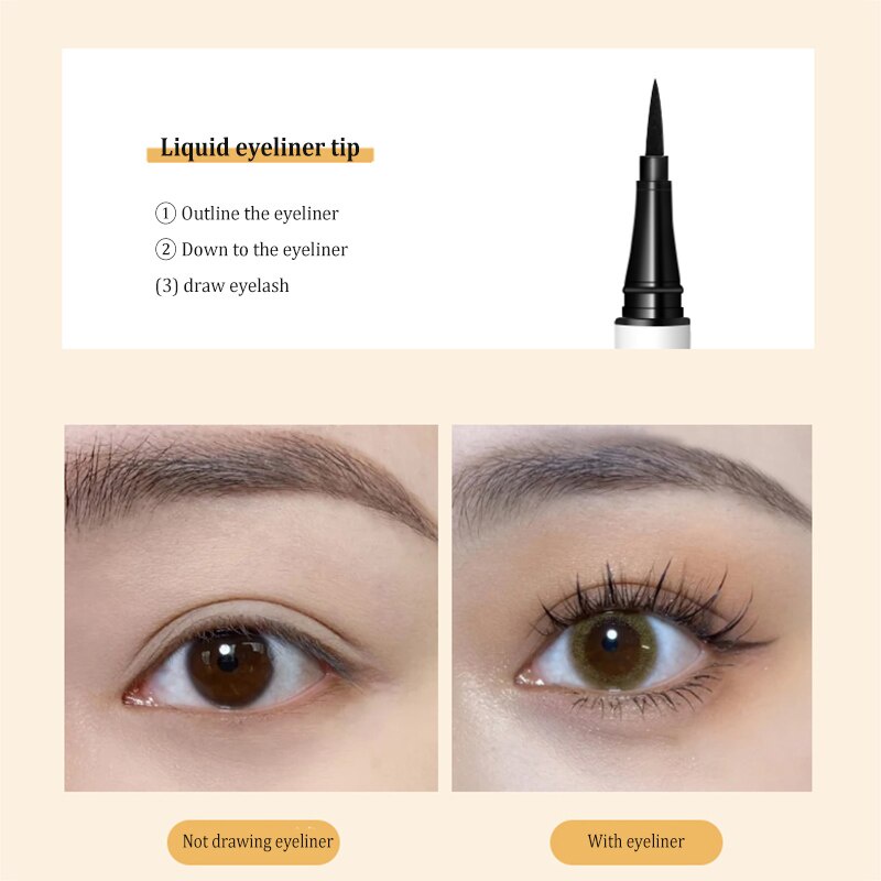 Bút Kẻ Mắt Hai Đầu Chống Thấm Nước Và Dầu Không Nhòe