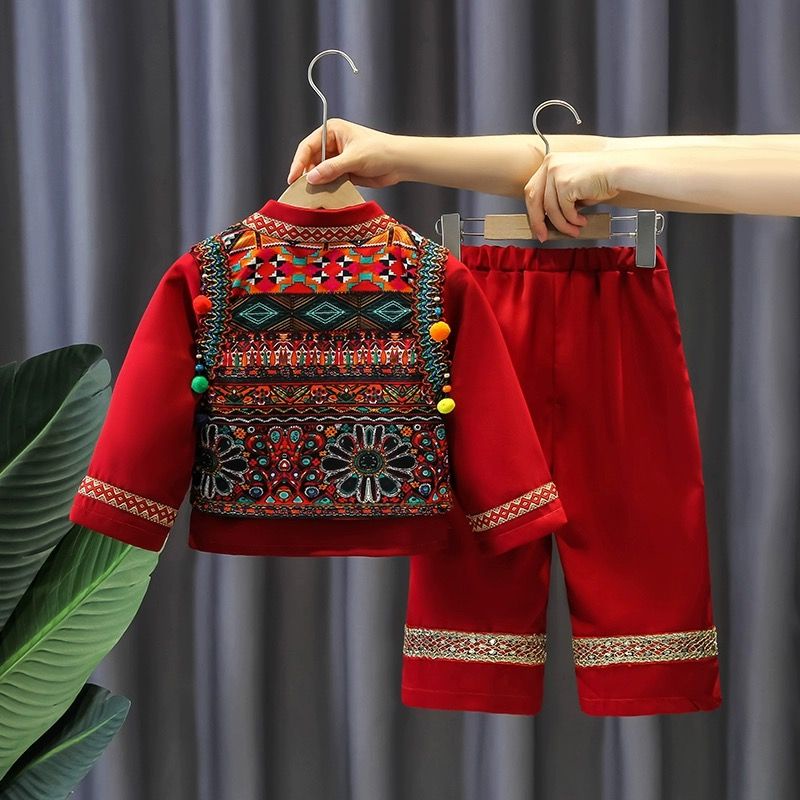 Bộ Quần Áo Hán Phục Dài Tay Phong Cách Mùa Thu Cho Bé Trai#0903#