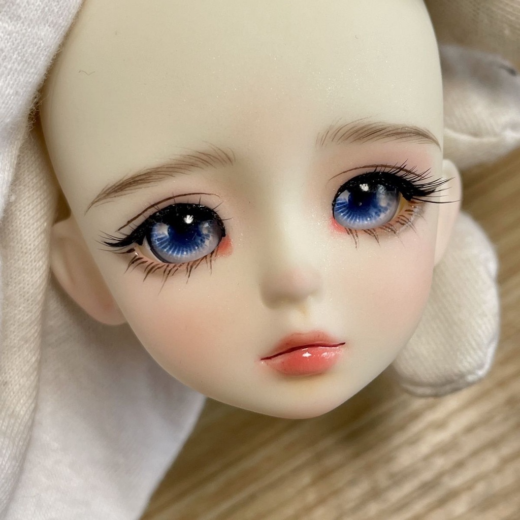 Genuine 6 points mjd cardamom fully movable doll mechanical joint hand-painted makeup head has begun with eyes open