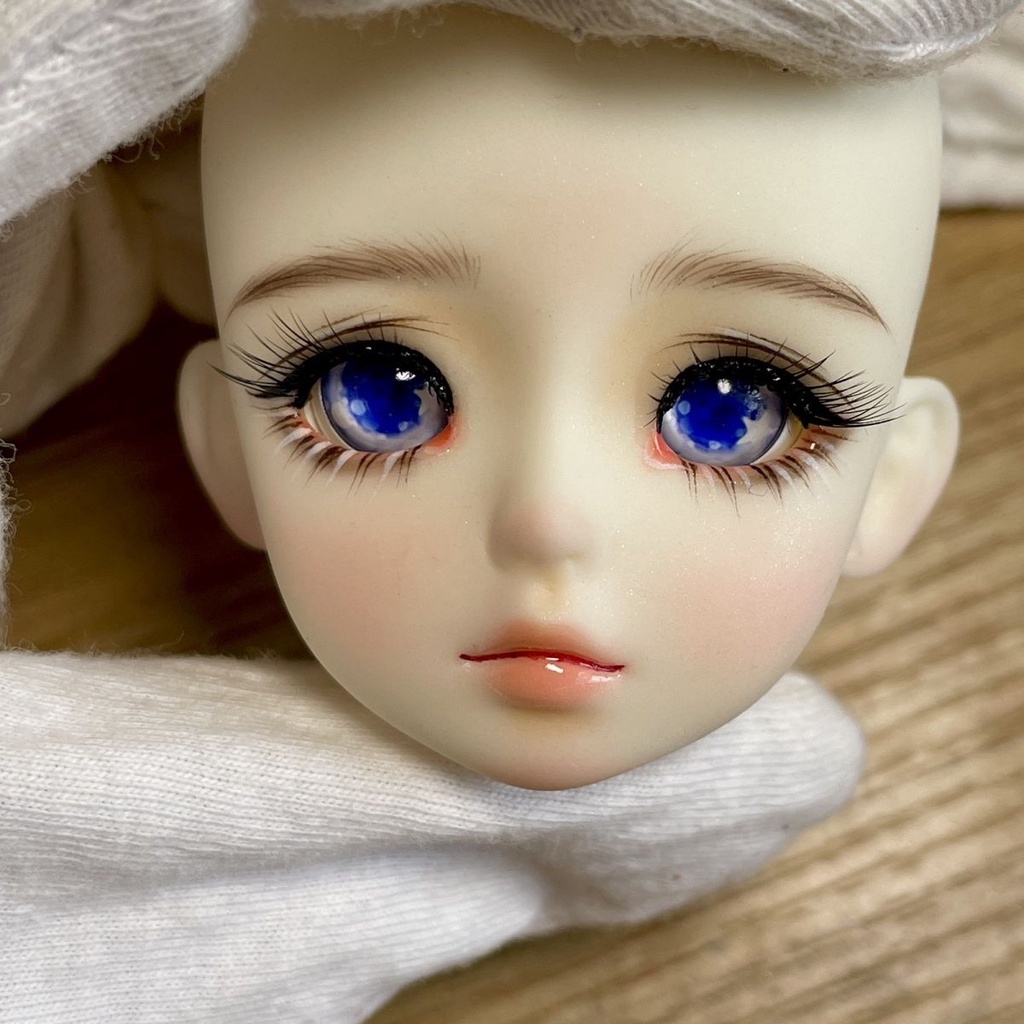 Genuine 6 points mjd cardamom fully movable doll mechanical joint hand-painted makeup head has begun with eyes open